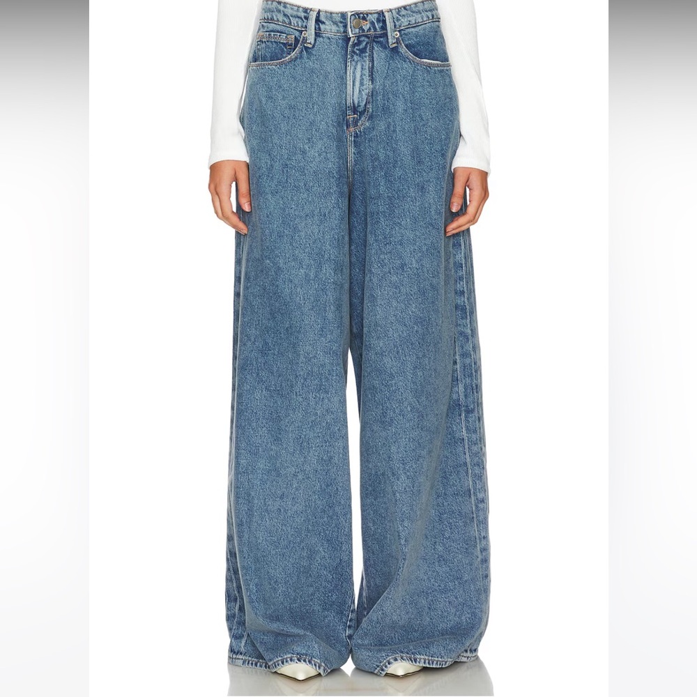 Good American Light Blue Wide-Leg Jeans - Picture 2 of 10